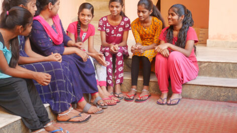 Mädchen im Kinderhaus in Hyderabad